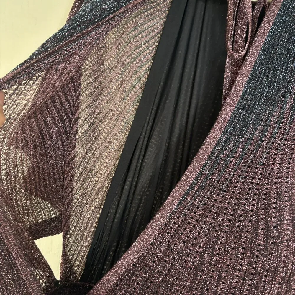 M Missoni Metallic Crochet Knit Wide Jumpsuit - Picture 7 of 9